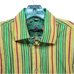 Luchiano Visconti Uomo Shirt Flip Cuff Men’s Medium Mobster Life Boho Vibrance
